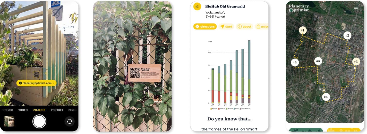 QR scan connecting the planter to the public digital experience